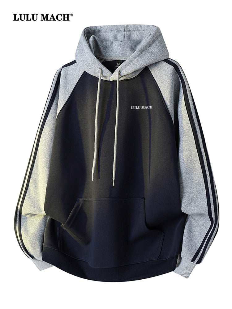 Color Block Hoodie Men Women | Urban Streetwear Pullover, Oversized Casual Sweatshirt with Hood