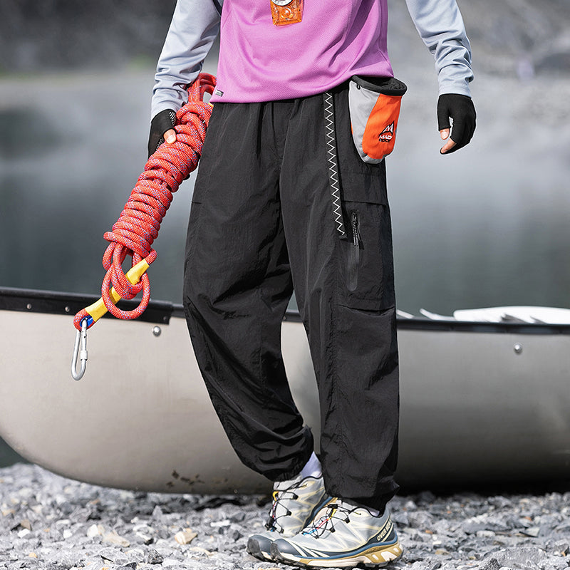 Men's Fall Outdoor Cargo Pants Nylon Water-Resistant Tapered Joggers