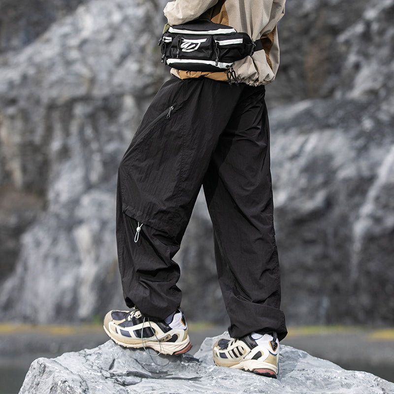 Urban Outdoor Techwear Tactical Pants – Water-Repellent, Anti-Static, Loose Fit Paratrooper Cargo Pants for Men