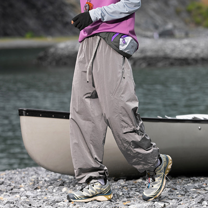 Urban Outdoor Techwear Tactical Pants – Water-Repellent, Anti-Static, Loose Fit Paratrooper Cargo Pants for Men