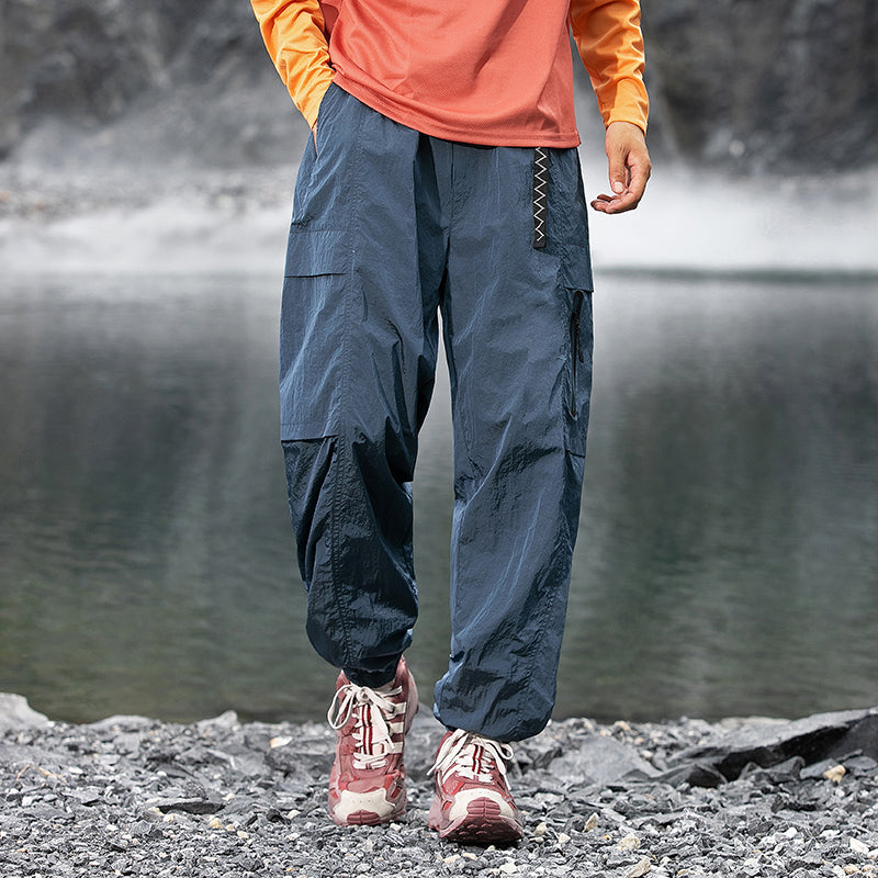 Men's Fall Outdoor Cargo Pants Nylon Water-Resistant Tapered Joggers
