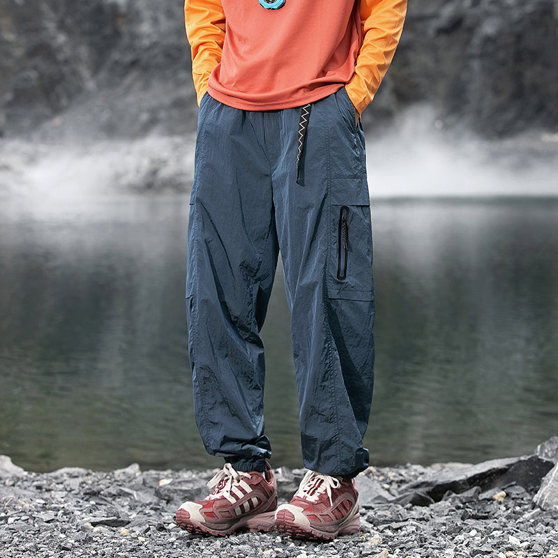 Men's Fall Outdoor Cargo Pants Nylon Water-Resistant Tapered Joggers
