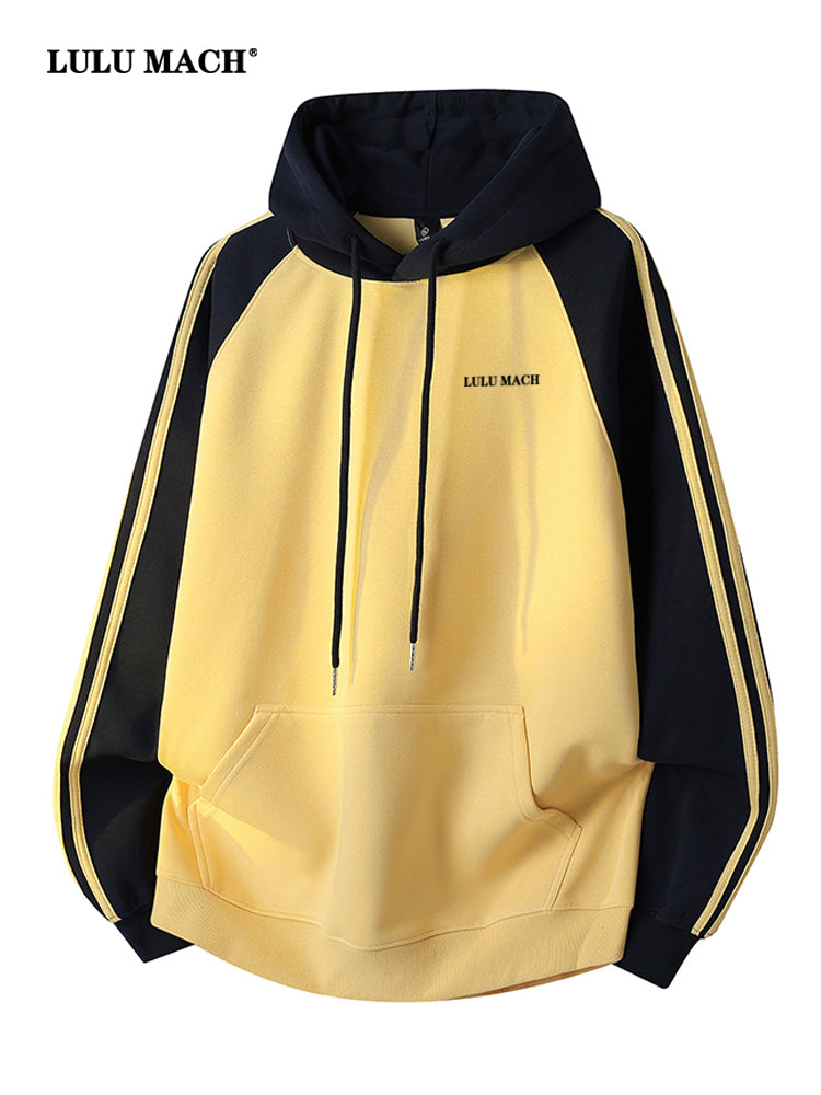 Color Block Hoodie Men Women | Urban Streetwear Pullover, Oversized Casual Sweatshirt with Hood