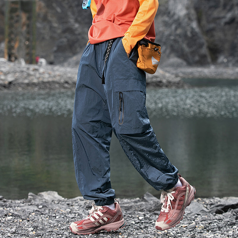Men's Fall Outdoor Cargo Pants Nylon Water-Resistant Tapered Joggers
