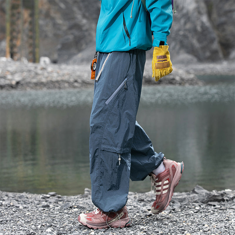 Urban Outdoor Techwear Tactical Pants – Water-Repellent, Anti-Static, Loose Fit Paratrooper Cargo Pants for Men