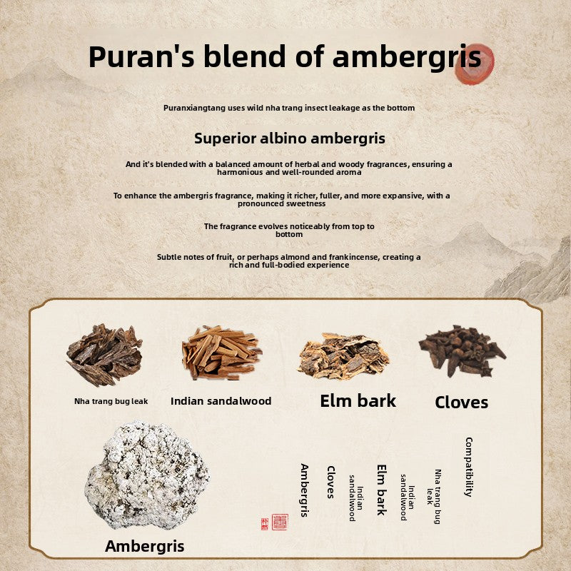 Authentic ambergris incense incense agarwood incense home study incense sandalwood pan incense office drinking tea comfortable aromatherapy